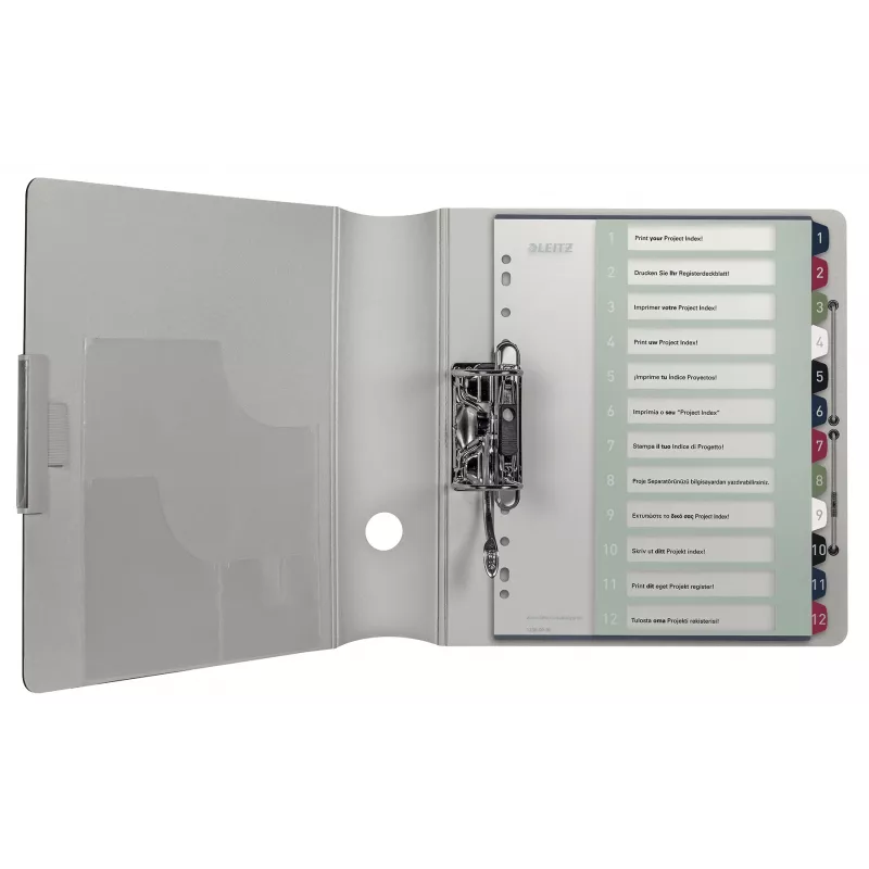 Leitz Index PC Printable 1-12 Style PP A4+, Ciparu iedalītājs, Polipropilēns (PP), Daudzkrāsains, Portrets, A4 Maxi, 245 mm