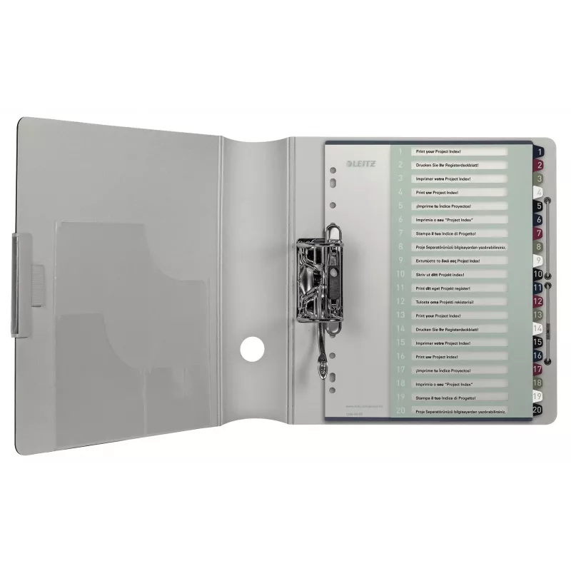 Leitz Index PC Printable 1-20 Style PP A4+, ciparu iedalītājs, Polipropilēns (PP), Daudzkrāsains, Vertikāli, A4 Maxi, 245 mm