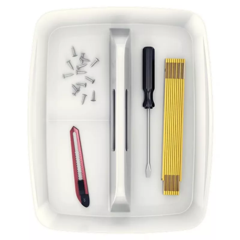 Leitz MyBox organizatora paplāte ar rokturi, liela, uzglabāšana, balta, plastmasas, 307 mm, 375 mm, 101 mm, 740 g