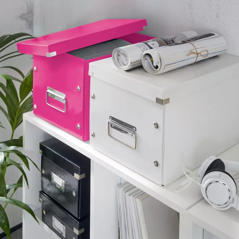 Leitz Box Click & Store WOW Cube lielā uzglabāšanas kaste, fuksijas krāsā, kartons, 320 mm, 360 mm, 310 mm