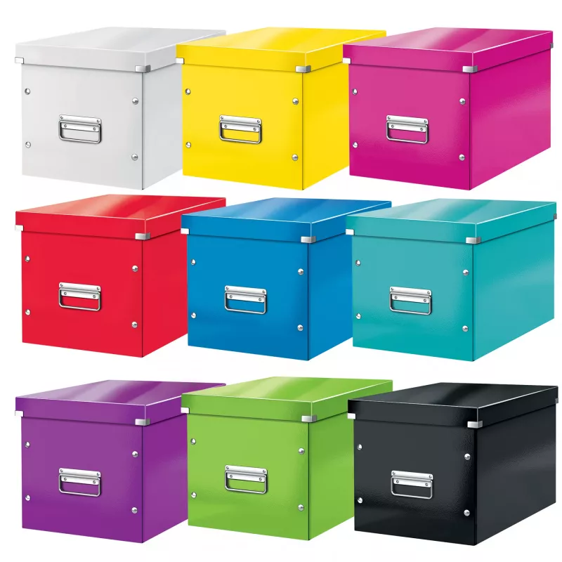 Leitz Box Click & Store WOW Cube lielā uzglabāšanas kaste, fuksijas krāsā, kartons, 320 mm, 360 mm, 310 mm