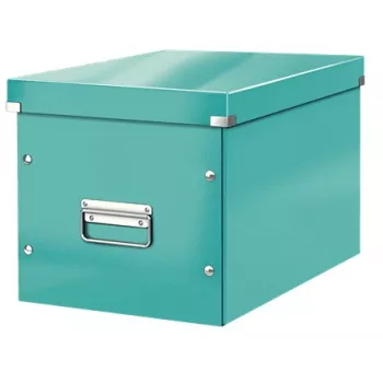 Leitz Box Click & Store WOW Cube lielā uzglabāšanas kaste, uzglabāšanas kaste, tirkīzzila, taisnstūrveida, kartons, vienkrāsains, iekštelpām
