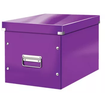 Leitz Box Click & Store WOW Cube lielā glabāšanas kaste, Glabāšanas kaste, Purpura, Taisnstūrveida, Kartons, Vienkrāsains, Iekštelpu