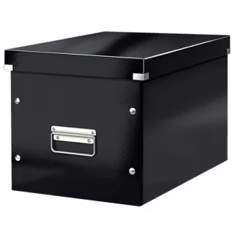 Leitz Box Click & Store WOW Cube Liela glabāšanas kaste, Glabāšanas kaste, Melna, Taisnstūrveida, Kartons, Vienkrāsains, Iekštelpām