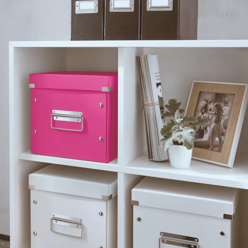 Leitz Uzglabāšanas Kaste Click & Store WOW Cube Medium, fuksija, kartons, 260 mm, 260 mm, 240 mm