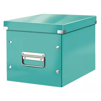 Leitz Storage Box Click & Store WOW Cube Medium, tirkīzzila, kartons, 260 mm, 260 mm, 240 mm
