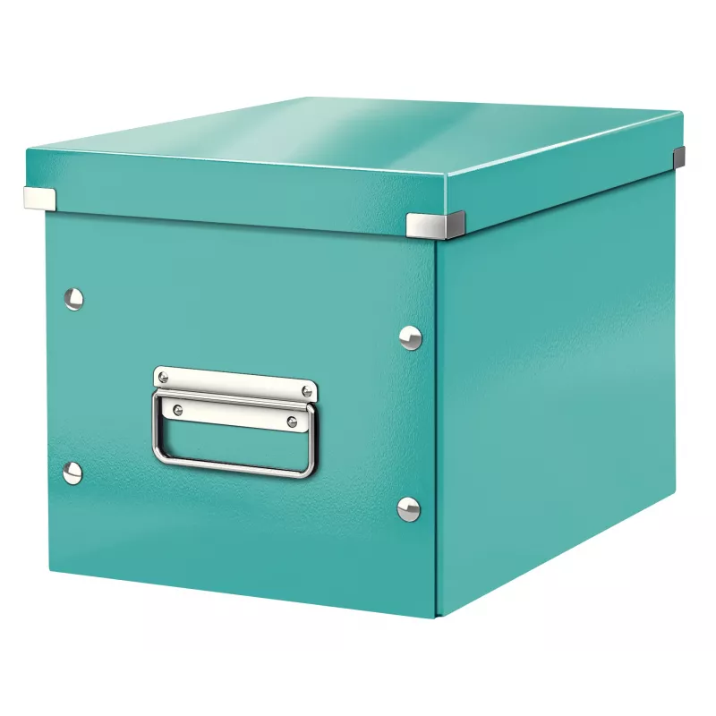 Leitz Storage Box Click & Store WOW Cube Medium, tirkīzzila, kartons, 260 mm, 260 mm, 240 mm