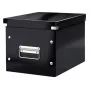 Leitz Click & Store WOW Cube Medium Storage Box, glabāšanas kaste, melna, taisnstūrveida, kartons, vienkrāsaina, iekštelpām