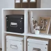 Leitz Click & Store WOW Cube Medium Storage Box, glabāšanas kaste, melna, taisnstūrveida, kartons, vienkrāsaina, iekštelpām