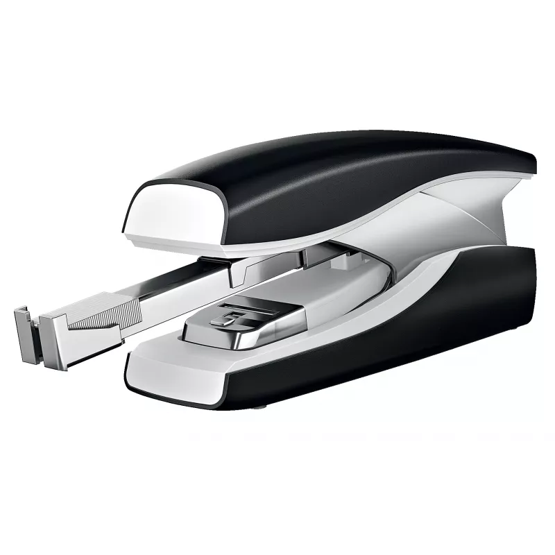 Leitz skavotājs Softpress plakans Clinch 30 loksnēm, 30 loksnes, melns, plakanais locījums, Leitz Softpress skavas, plastmasa, 80 g/m²
