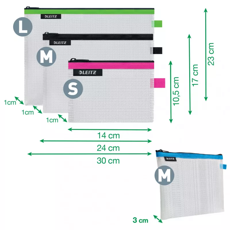 Leitz Travel Pouch kosmētikas maciņš, ūdensizturīgs, WOW, jaukts komplekts