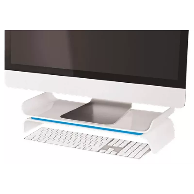Leitz Monitora statīvs regulējams Ergo WOW, 68,6 cm (27 collas), augstuma regulēšana, zila, balta