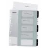 Leitz Indices Printable PP A4+ 1-5 WOW White/Melns, Numeric tab index, Polypropylene (PP), Melns, White, A4 Maxi, 245 mm, 305 mm