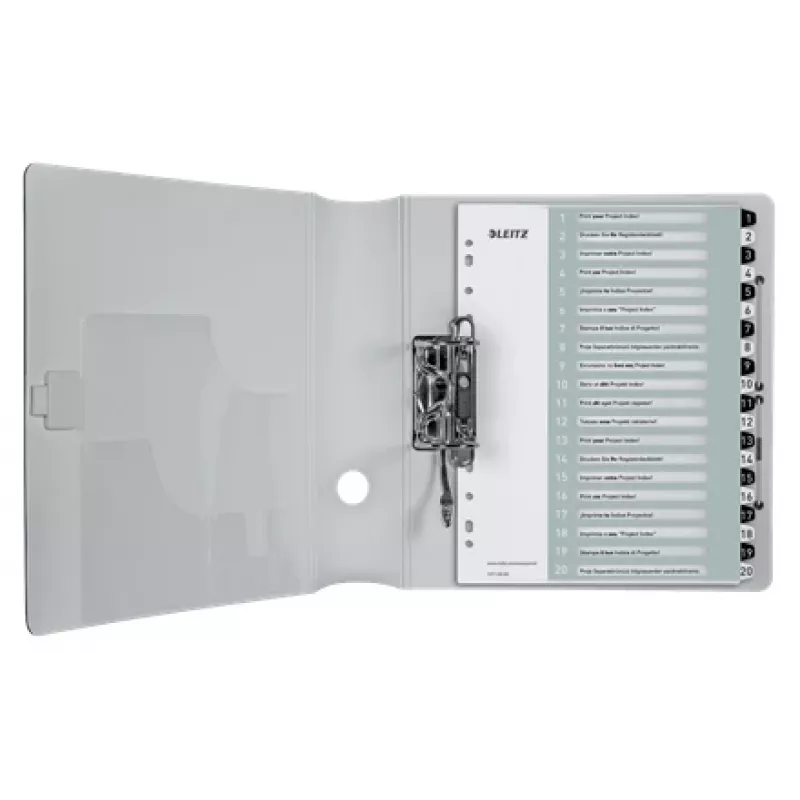 Leitz Indices Printable PP A4+ 1-20 WOW White/Melns, numerācijas cilnes, polipropilēns (PP), melna, balta, A4 Maxi, 245 mm, 305 mm