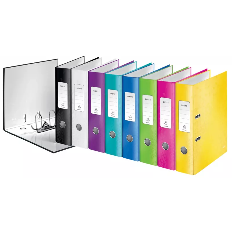 Leitz sviru arhīva mape 180° WOW POB/Laminēta A4/80mm, A4, Kartons, Melna, 600 lapas, 80 g/m², 8 cm
