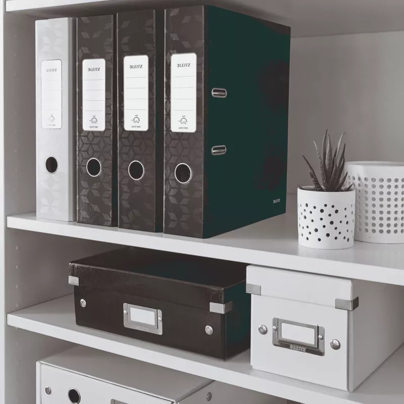 Leitz sviru arhīva mape 180° WOW POB/Laminēta A4/80mm, A4, Kartons, Melna, 600 lapas, 80 g/m², 8 cm