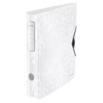 Leitz sviru arhīva mape Active PP WOW A4/65mm, A4, D-gredzens, glabāšanai, poliuretāna putas, balta, 350 lapām