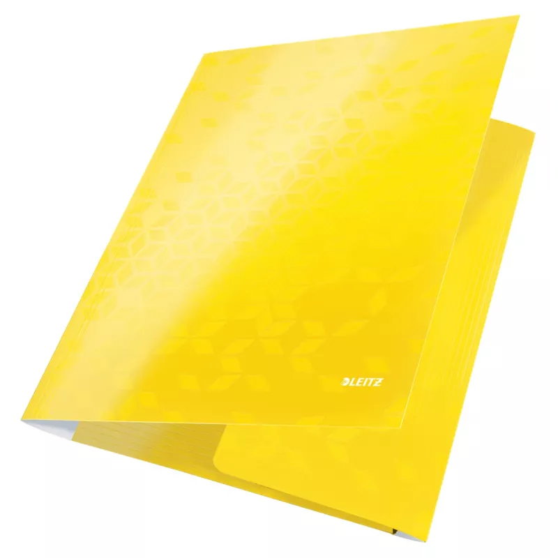 Leitz 3 atloku mape WOW Card/POB A4, prezentāciju mape, A4, polipropilēns (PP), dzeltena, 250 loksnes, 80 g/m²