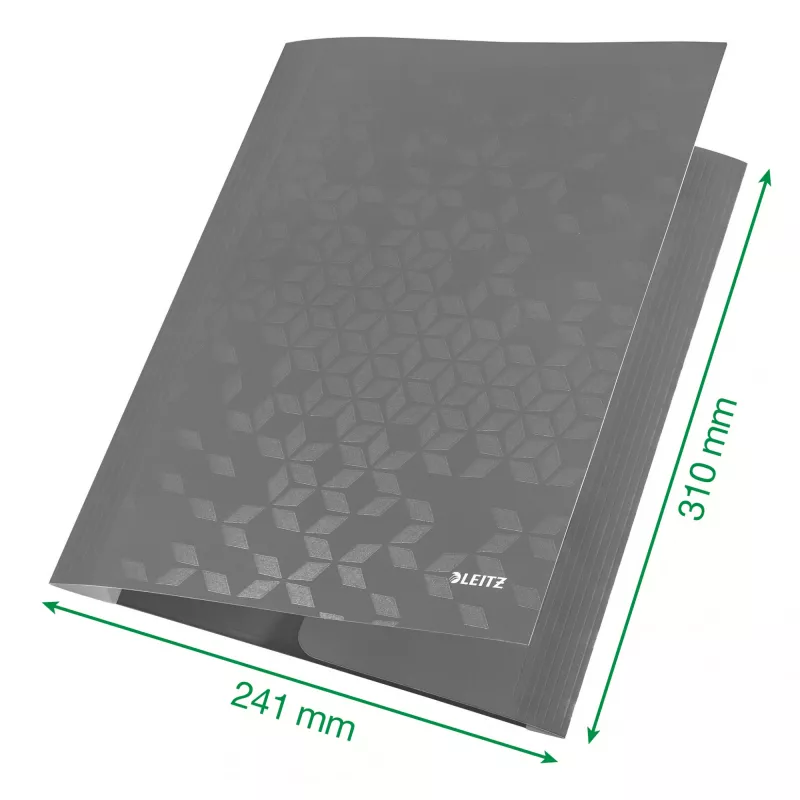 Leitz 3 atloku mape WOW Card/POB A4, Atloku mape, A4, Polipropilēns (PP), Melna, 150 lapas, Elastīga josla