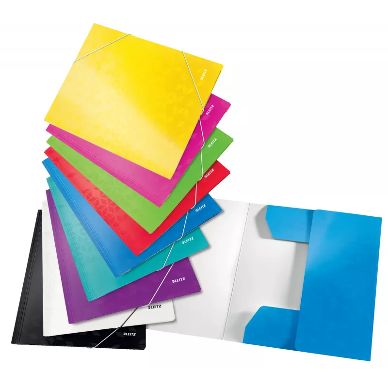 Leitz 3 atloku mape WOW Card/POB A4, Atloku mape, A4, Polipropilēns (PP), Melna, 150 lapas, Elastīga josla