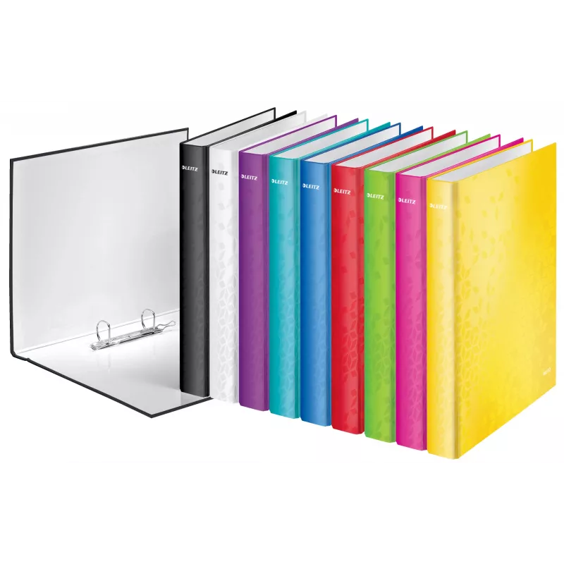 Leitz aktu vāciņš WOW laminēts A4+ 2DR/25mm, A4+, D-riņķa, kartons, dzeltens, 250 lapu, 80 g/m²