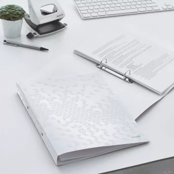 Leitz Ringbinder WOW PP A4 2RR/25mm, A4, apaļa gredzenu mehānika, polipropilēns (PP), balta, 190 lapas, 80 g/m²