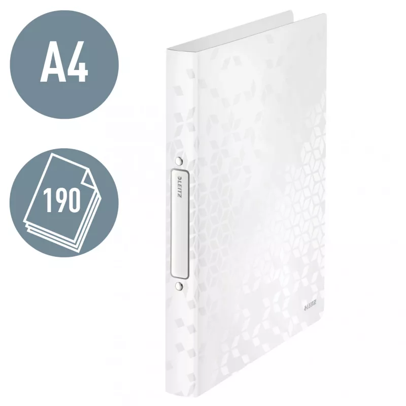 Leitz Ringbinder WOW PP A4 2RR/25mm, A4, apaļa gredzenu mehānika, polipropilēns (PP), balta, 190 lapas, 80 g/m²
