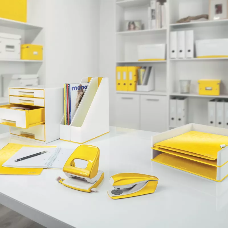 Leitz Ringbinder WOW PP A4 2RR/25mm, A4, apaļie gredzeni, polipropilēns (PP), dzeltens, 190 loksnes, 80 g/m²