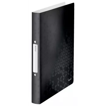 Leitz Ringbinder WOW PP A4 2RR/25mm, A4, apaļi gredzeni, polipropilēns (PP), melns, 190 loksnes, 80 g/m²