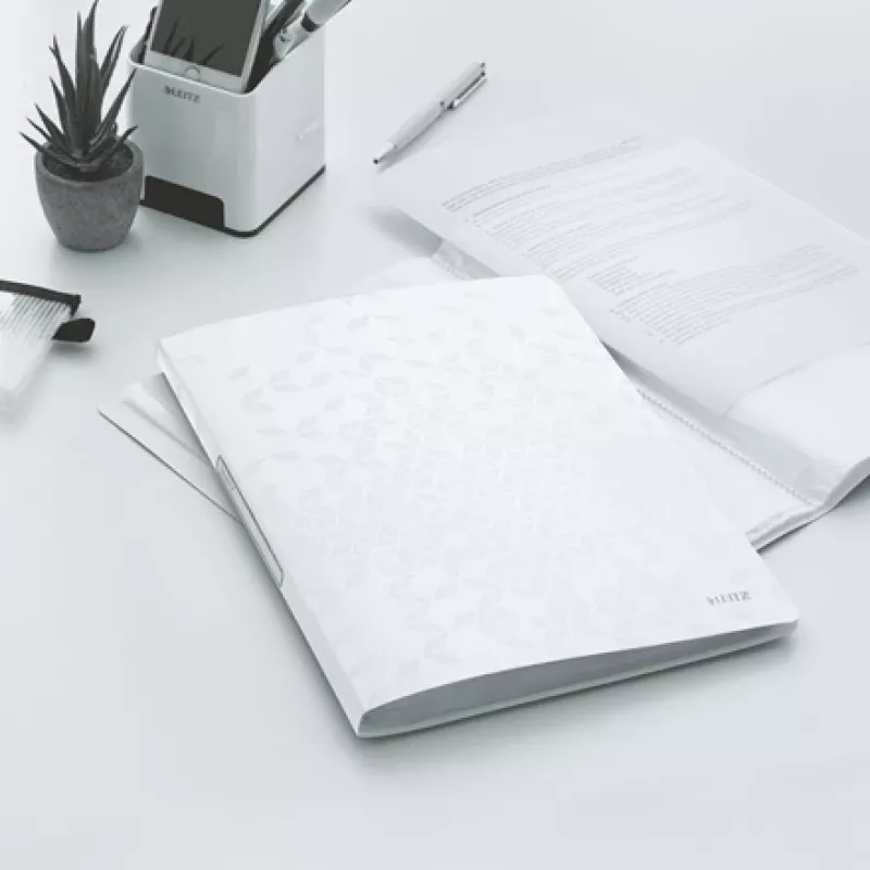 Leitz prezentācijas mape WOW PP 40 kabatiņas, balta, polipropilēns (PP), 40 kabatiņas, A4, 231 mm, 16 mm