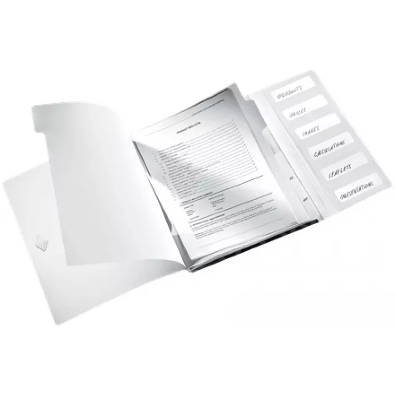 Leitz WOW PP sadalītāju grāmata, 6 nodalījumi, parastā dokumentu mape, A4, polipropilēns (PP), melna, spīdīga, 200 lapām