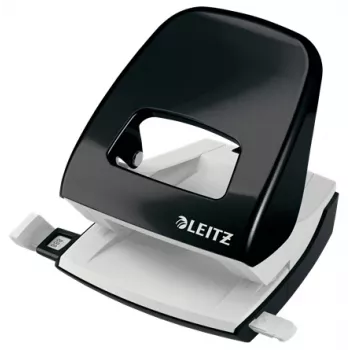 Leitz Caurumšanas ierīce WOW 5008 Metāla 2 caurumu / 30 loksnēm, 30 loksnes, Melna, Balta, Metāls, 8 cm, 5,5 mm, A4, A5, A6, Folio, US-Quart, 8 x 8 x 8 cm