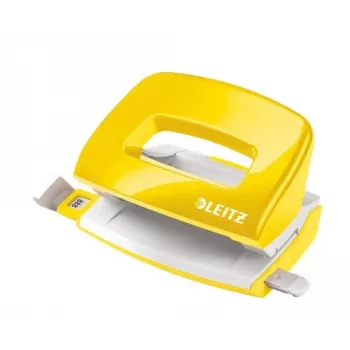 Leitz NeXXt caurumotājs WOW Mini 2-caurumu / 10 loksnēm, 10 loksnes, dzeltens, plastmasa, 8 cm, 5,5 mm, A4, A5, A6, Folio, US-Quart, 8 x 8 x 8 cm