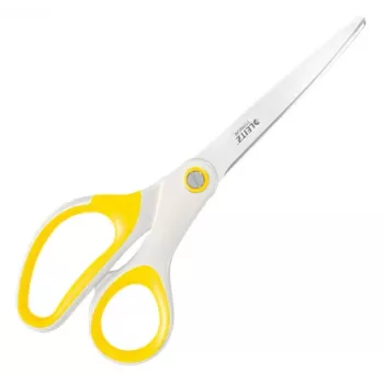 Leitz WOW Titanium biroja šķēres 205 mm, pieaugušajiem, taisns griezums, vienas, balta, dzeltena, nerūsējošais tērauds, biroja šķēres