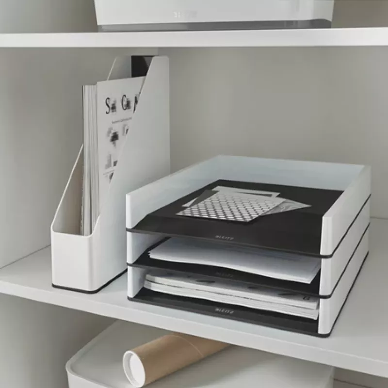 Leitz Letter Tray WOW Dual Colour, Plastic, Melns, White, A4, A4, 267 mm, 336 mm