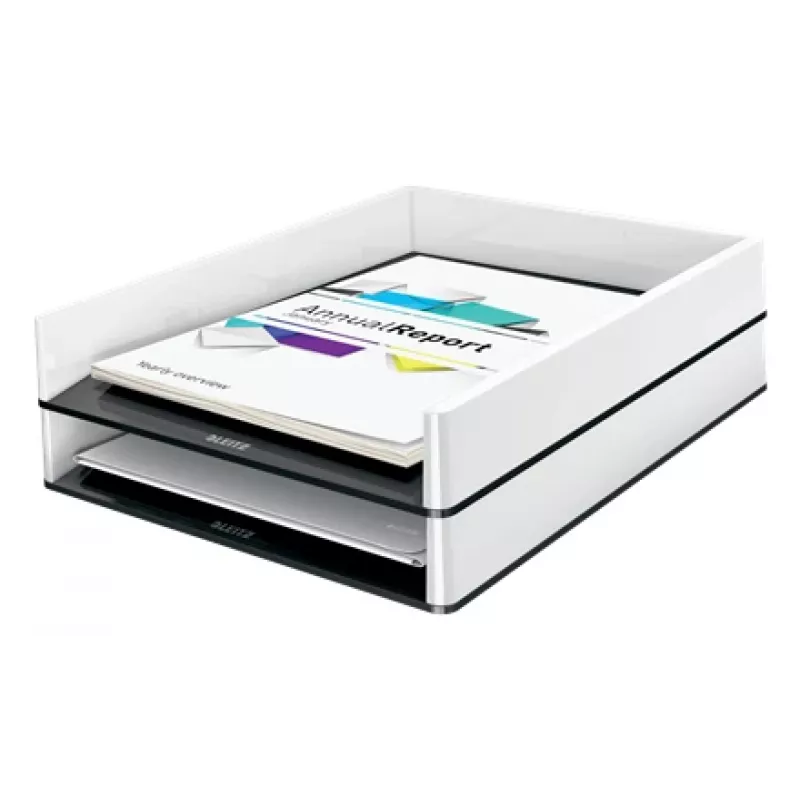 Leitz Letter Tray WOW Dual Colour, Plastic, Melns, White, A4, A4, 267 mm, 336 mm
