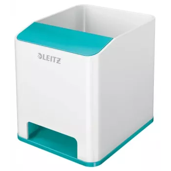 Leitz Sound Pen Holder WOW, zila, balta, polistirols (PS), 90 mm, 101 mm, 100 mm, 140 g