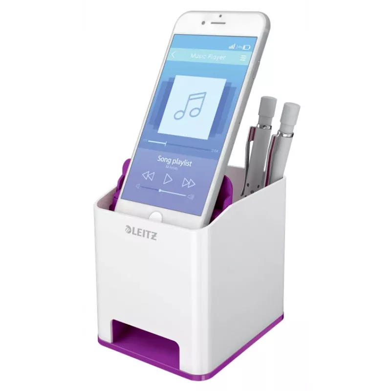 Leitz Sound Pen Holder WOW, violeta, polistirols (PS), 90 mm, 101 mm, 100 mm, 140 g