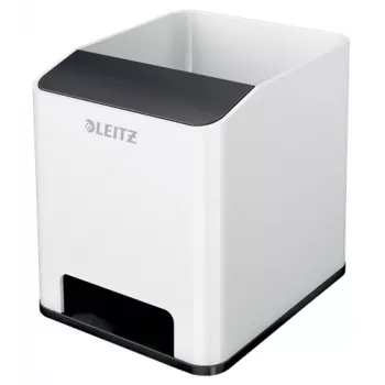 Leitz skaņas pildspalvu turētājs WOW, melns, balts, polistirols, 90 mm, 101 mm, 100 mm, 140 g