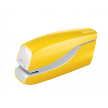 Leitz skavotājs ar bateriju WOW 5566, 10 loksnes, priekšējā, 1 cm, plastmasa, dzeltens, baterija