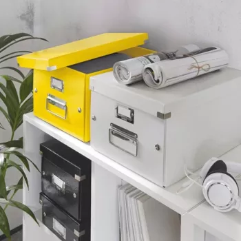 Leitz Click & Store WOW vidēja uzglabāšanas kaste, dzeltena, kartons, 281 mm, 370 mm, 200 mm, 900 g