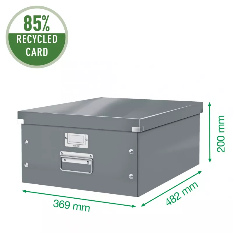 Leitz Click & Store WOW lielā uzglabāšanas kaste, dzeltena, kartons, 369 mm, 482 mm, 200 mm