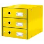 Leitz Click & Store WOW atvilktņu skapis (3 atvilktnes), dzeltens, kartons, 2.21 kg, 1 gab.