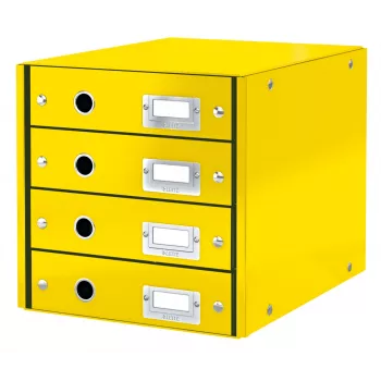 Leitz Click & Store WOW atvilktņu skapis (4 atvilktnes), dzeltens, kartons, 286 mm, 282 mm, 2,49 kg, Vācija