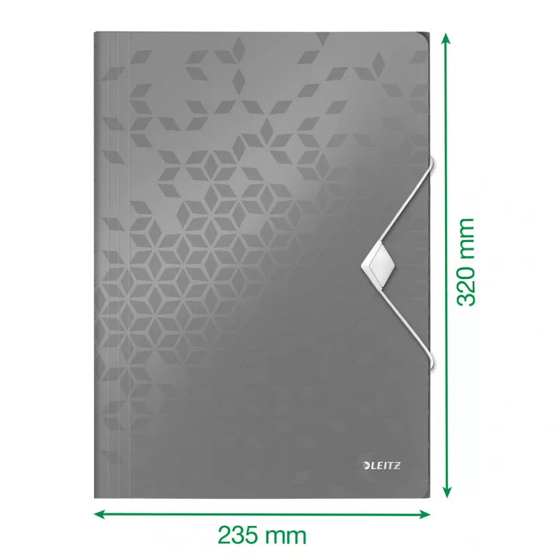 Leitz 3-Flap Folder WOW PP A4, Atloku mape, A4, Polipropilēns (PP), Melna, Ainava/Portrets, 150 lapas