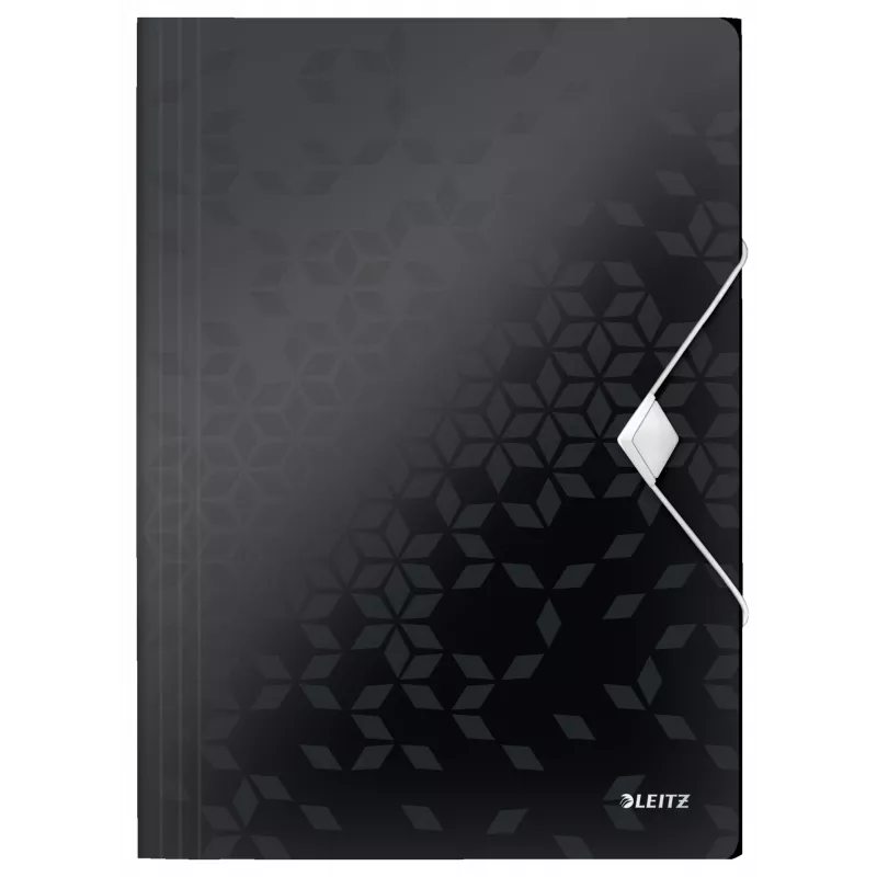 Leitz 3-Flap Folder WOW PP A4, Atloku mape, A4, Polipropilēns (PP), Melna, Ainava/Portrets, 150 lapas