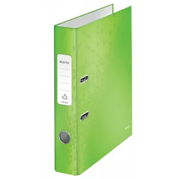 Leitz Lever Arch File 180° WOW POB/Laminēta A4/50mm, A4, D-gredzens, Kartons, Zaļš, 350 loksnes, 285 mm