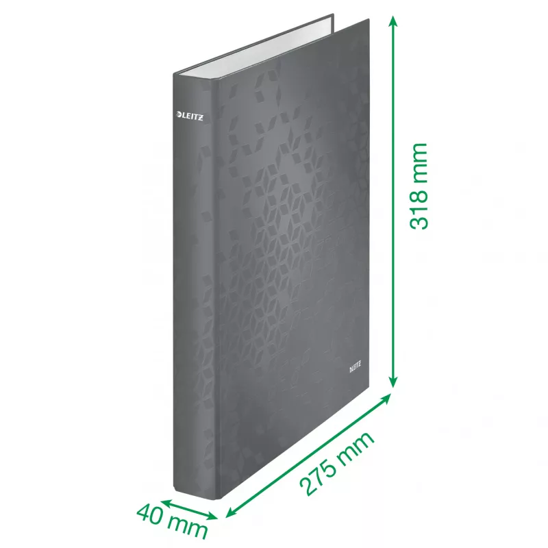 Leitz Ringbinder WOW Laminēta A4+ 2DR/25mm, A4+, D-gredzens, Kartons, Zaļa, 250 loksnes, 80 g/m²