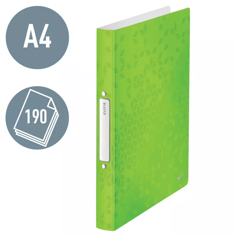 Leitz Ringbinder WOW PP A4 2RR/25mm, A4, apaļi gredzeni, polipropilēns (PP), zaļš, 190 loksnes, 80 g/m²