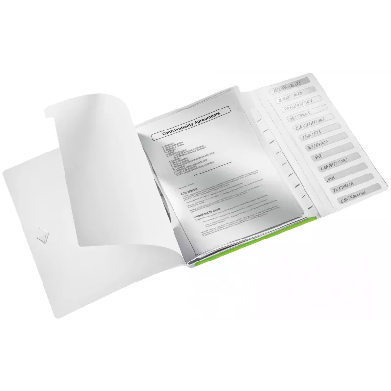 Leitz dalītājgrāmata WOW PP 12 iedaļas, A4, polipropilēns (PP), zaļa, 200 lapām, 80 g/m², 265 mm
